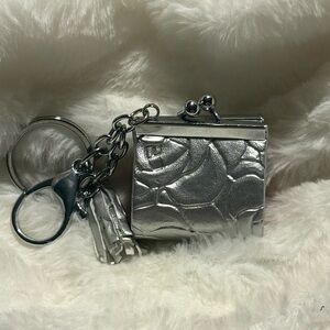 Silver Embossed Keychain Wallet